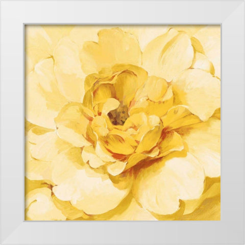 Yellow Peony White Modern Wood Framed Art Print by Nai, Danhui