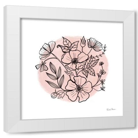 Black and White Botanical III Rose White Modern Wood Framed Art Print by Zaman, Farida