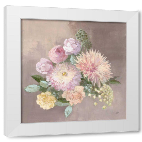 Pale Floral Spray I White Modern Wood Framed Art Print by Purinton, Julia