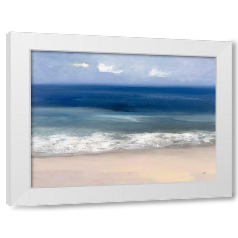 Sand and Sea White Modern Wood Framed Art Print by Purinton, Julia