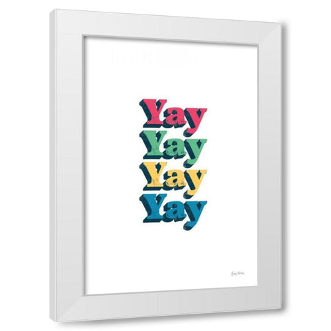 Rainbow Yay Bold White Modern Wood Framed Art Print by Thorns, Becky