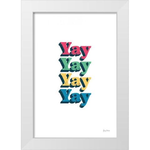 Rainbow Yay Bold White Modern Wood Framed Art Print by Thorns, Becky