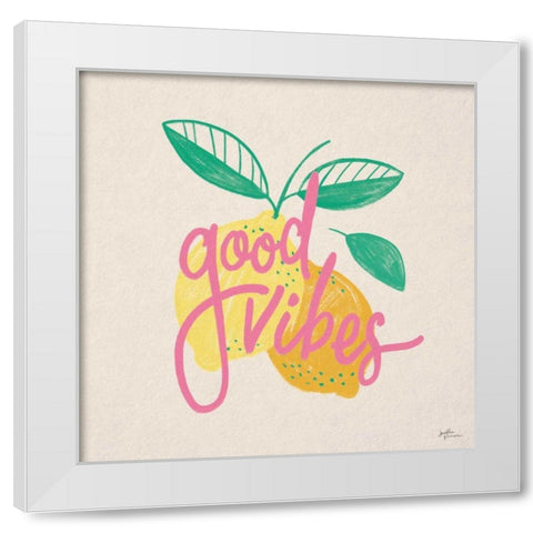 Good Vibes Lemons I White Modern Wood Framed Art Print by Penner, Janelle