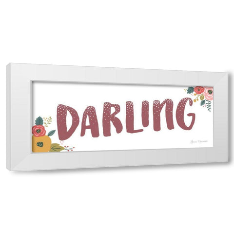 Darling White Modern Wood Framed Art Print by Marshall, Laura