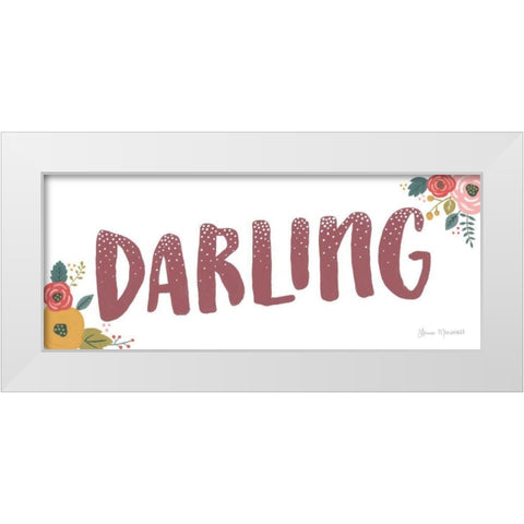 Darling White Modern Wood Framed Art Print by Marshall, Laura
