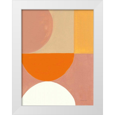 Retro Abstract V Bright White Modern Wood Framed Art Print by Nai, Danhui