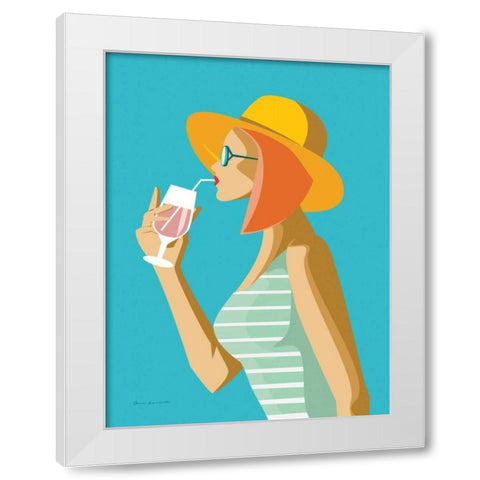 Summer Girl I White Modern Wood Framed Art Print by Escalante, Omar