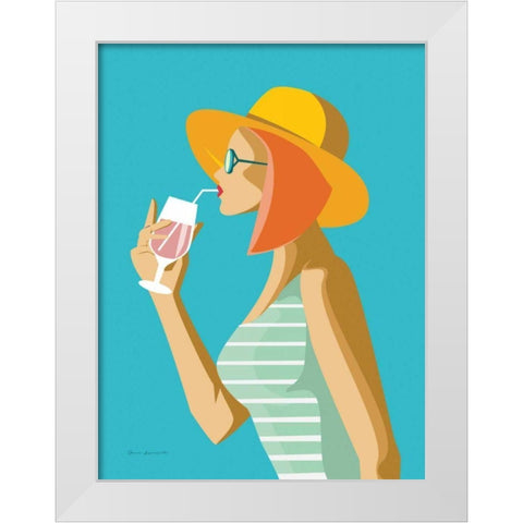Summer Girl I White Modern Wood Framed Art Print by Escalante, Omar