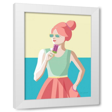 Summer Girl III White Modern Wood Framed Art Print by Escalante, Omar