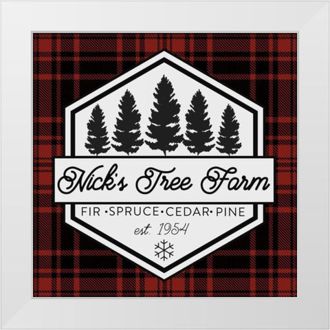 Plaid Holidays I RB White Modern Wood Framed Art Print by Wild Apple Portfolio