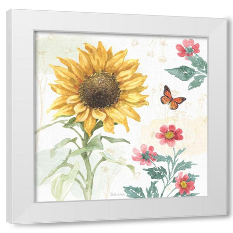 Sunflower Splendor V White Modern Wood Framed Art Print by Grove, Beth