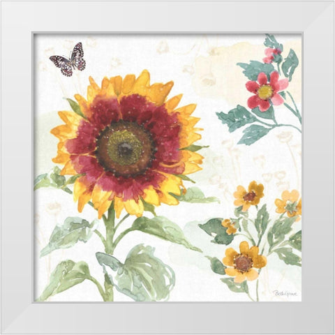 Sunflower Splendor VII White Modern Wood Framed Art Print by Grove, Beth