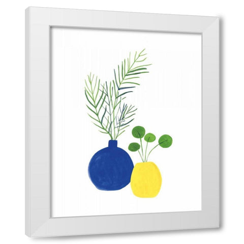 Potted I White Modern Wood Framed Art Print by Zaman, Farida