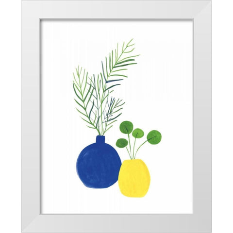 Potted I White Modern Wood Framed Art Print by Zaman, Farida