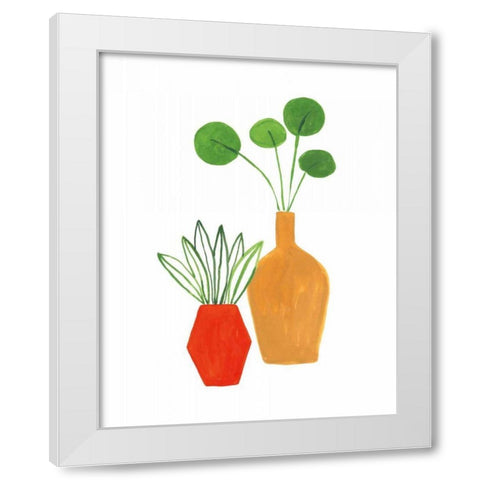 Potted II White Modern Wood Framed Art Print by Zaman, Farida