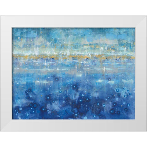 Horizon White Modern Wood Framed Art Print by Nai, Danhui