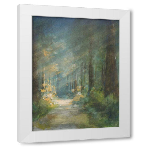 Sun Soaked Redwoods White Modern Wood Framed Art Print by Nai, Danhui