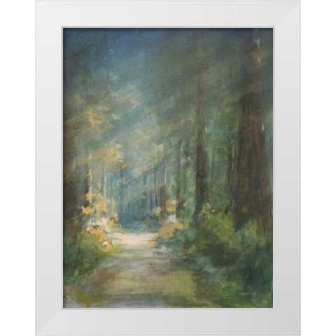 Sun Soaked Redwoods White Modern Wood Framed Art Print by Nai, Danhui