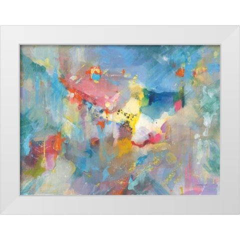 Quasar White Modern Wood Framed Art Print by Nai, Danhui