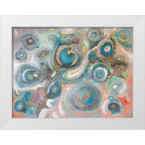 Abstract Stones White Modern Wood Framed Art Print by Nai, Danhui