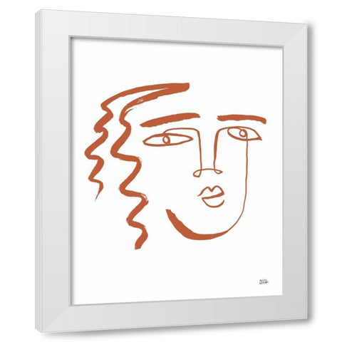 Making Faces V Terracotta White Modern Wood Framed Art Print by Averinos, Melissa