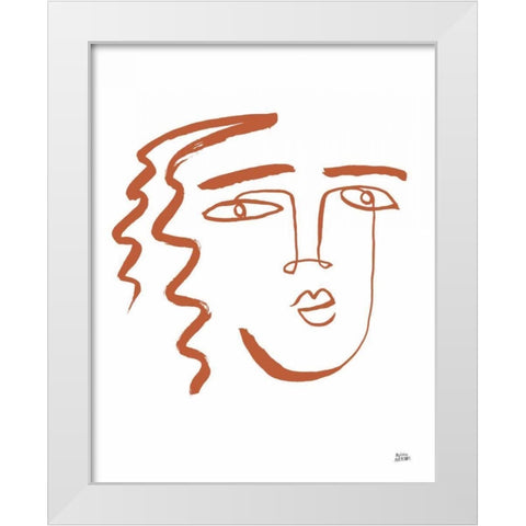 Making Faces V Terracotta White Modern Wood Framed Art Print by Averinos, Melissa