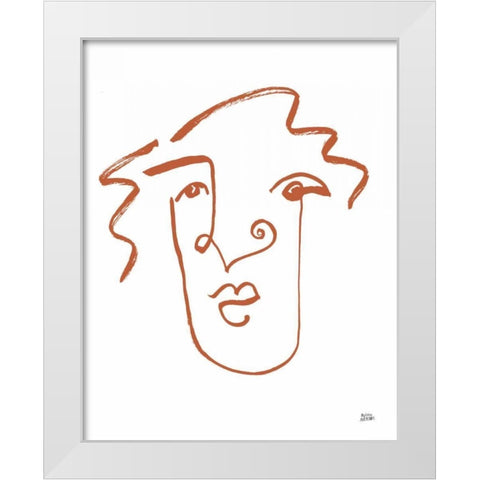 Making Faces VIII Terracotta White Modern Wood Framed Art Print by Averinos, Melissa