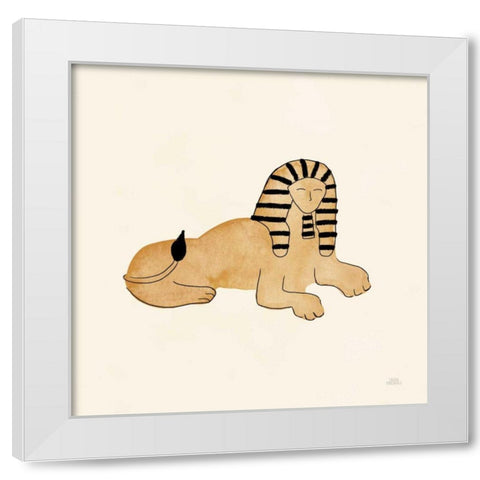 World Traveler Sphinx White Modern Wood Framed Art Print by Marshall, Laura