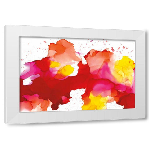 Spatter White Modern Wood Framed Art Print by Paschke, Chris