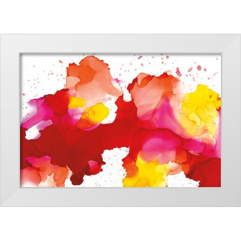 Spatter White Modern Wood Framed Art Print by Paschke, Chris