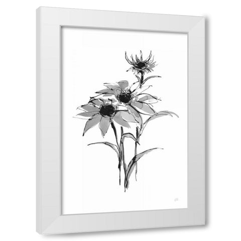 Wash Echinacea I White Modern Wood Framed Art Print by Paschke, Chris