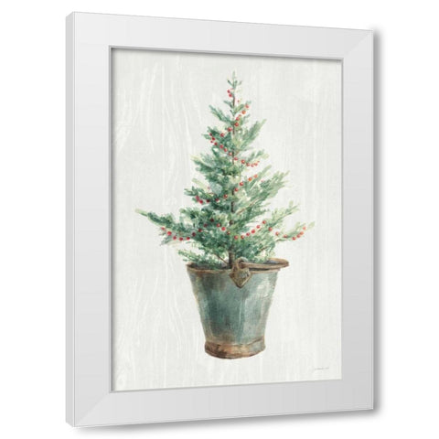 White and Bright Christmas Tree I White Modern Wood Framed Art Print by Nai, Danhui