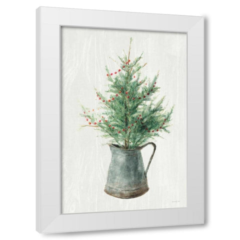 White and Bright Christmas Tree II White Modern Wood Framed Art Print by Nai, Danhui