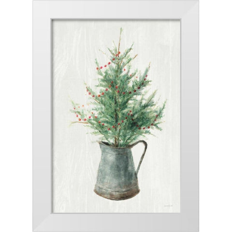 White and Bright Christmas Tree II White Modern Wood Framed Art Print by Nai, Danhui