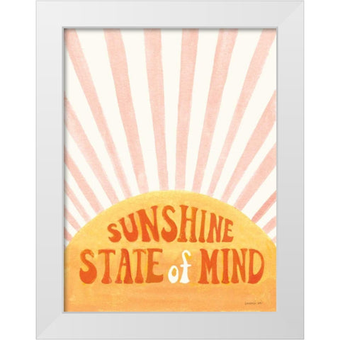 Sunshine Mind White Modern Wood Framed Art Print by Nai, Danhui