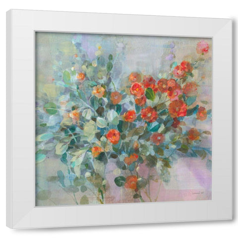 All the Blooming White Modern Wood Framed Art Print by Nai, Danhui