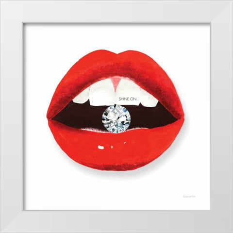Hot Lips II White Modern Wood Framed Art Print by Charro, Mercedes Lopez