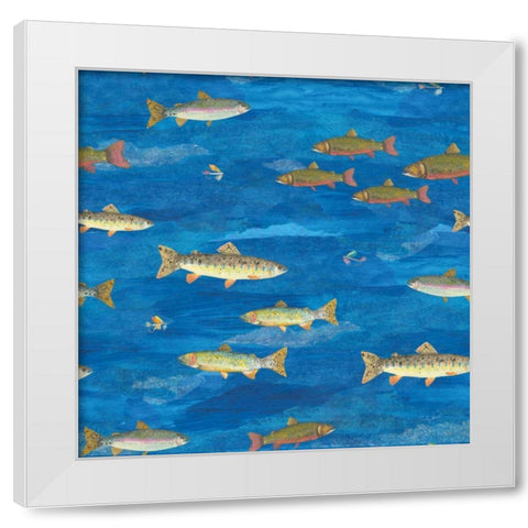 Angling in The Stream Pattern I White Modern Wood Framed Art Print by Prahl, Courtney