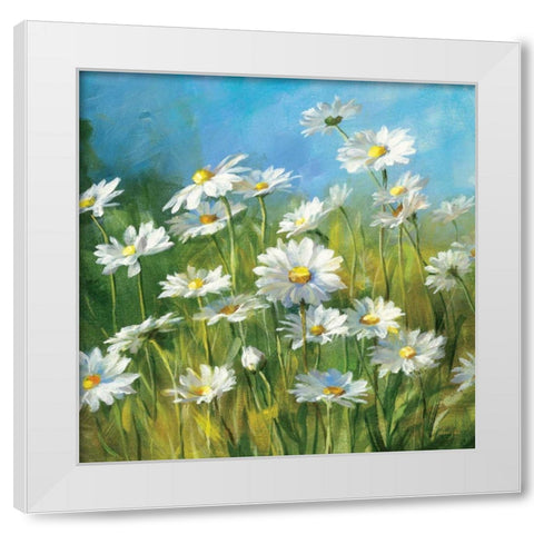 Summer Field II White Modern Wood Framed Art Print by Nai, Danhui