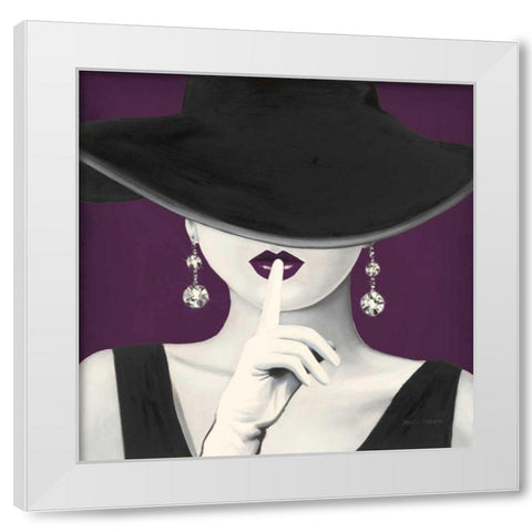 Haute Chapeau Purple I v2 White Modern Wood Framed Art Print by Fabiano, Marco