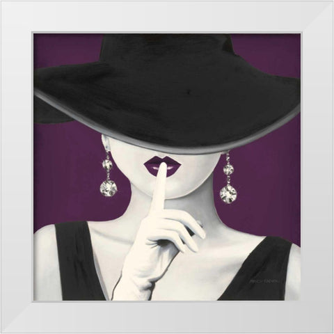 Haute Chapeau Purple I v2 White Modern Wood Framed Art Print by Fabiano, Marco