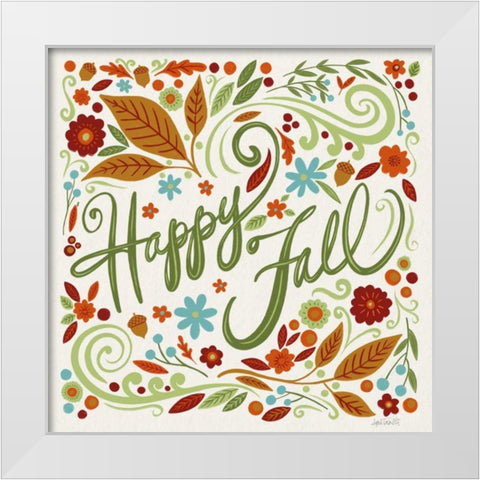 Happy Fall I White Modern Wood Framed Art Print by Tavoletti, Anne