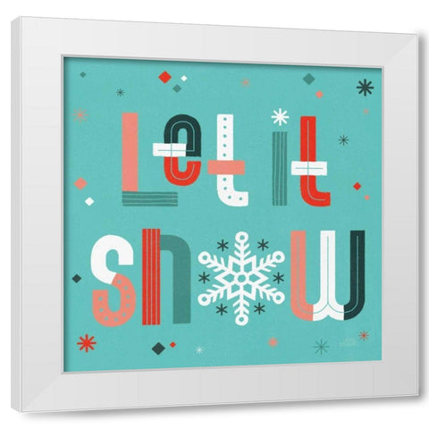 Retro Holiday VI Light Teal White Modern Wood Framed Art Print by Marshall, Laura