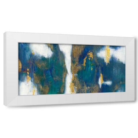 Blue Texture I Gold Crop White Modern Wood Framed Art Print by Nai, Danhui