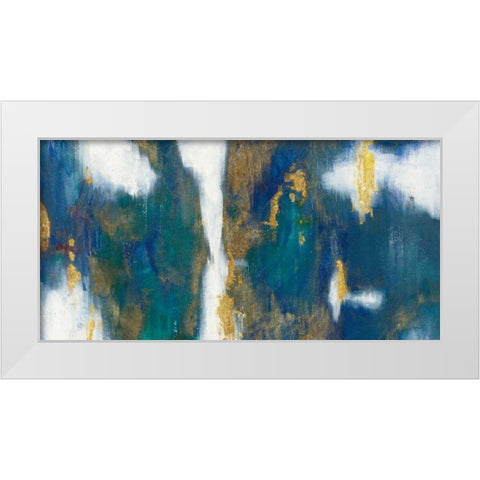 Blue Texture I Gold Crop White Modern Wood Framed Art Print by Nai, Danhui