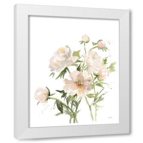 Peonies II White Modern Wood Framed Art Print by Pete, Katrina