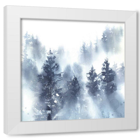 Misty Forest II White Modern Wood Framed Art Print by Pete, Katrina