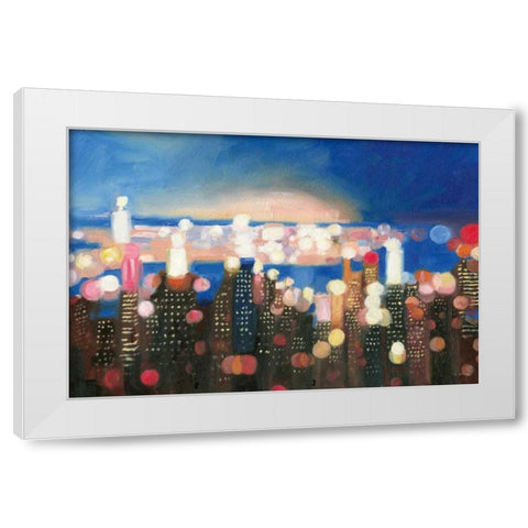 City Lights White Modern Wood Framed Art Print by Wiens, James