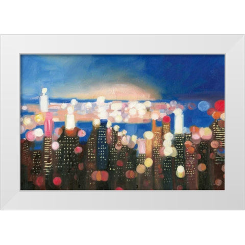 City Lights White Modern Wood Framed Art Print by Wiens, James