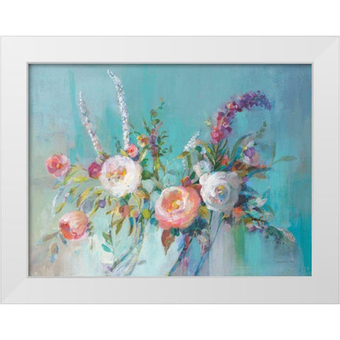 Avalon Blooms White Modern Wood Framed Art Print by Nai, Danhui